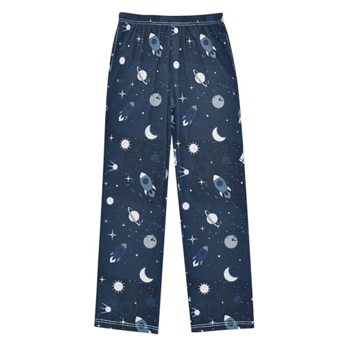 ZZKKO Astronaut Spaceship Rocket Boys Pants for Kids Jogger Pants with Pockets S-XL