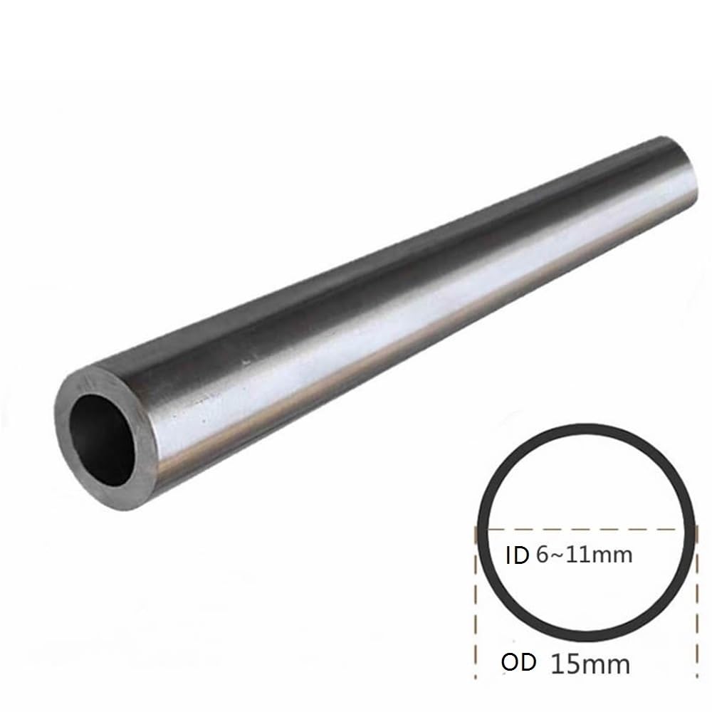 Tube rond creux en acier de 50 cm, diamètre extérieur 15 mm, tube en acier au carbone de précision, polissage intérieur/extérieur.(15mm x 9mm)