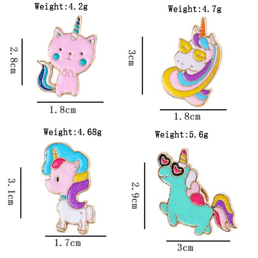 LUOZZY 10pcs Unicorn Enamel Pins Set Cute Pins for Backpacks Aesthetic Kawaii Animal Lapel Pin Brooch Pin Breastpin Unicorn Gifts Unicorn Party Supplies2