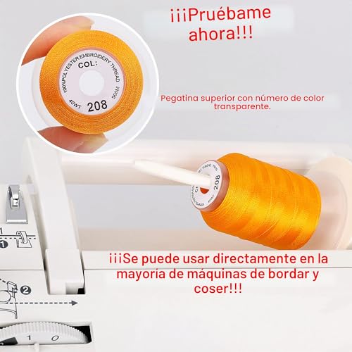 Hilo de poliéster para bordar de alta resistencia, 40 bobinas New brothread que evitan roturas 4