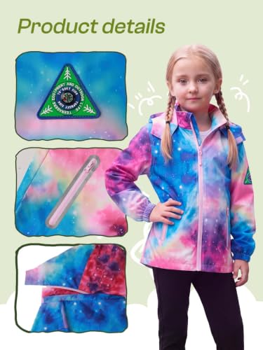 Image of SaphiRose Kids Waterproof Rain Jacket Mesh Lined with Removable Hood