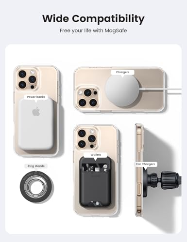 Lamicall for MagSafe Sticker Ring - 4 Pack Powerful Metal Rings Mag Safe Ring for Magsafe Magnetic Wireless Charger Case for iPhone 17 16 15 14 Pro Max Galaxy Android Accessories [No Magnet]
