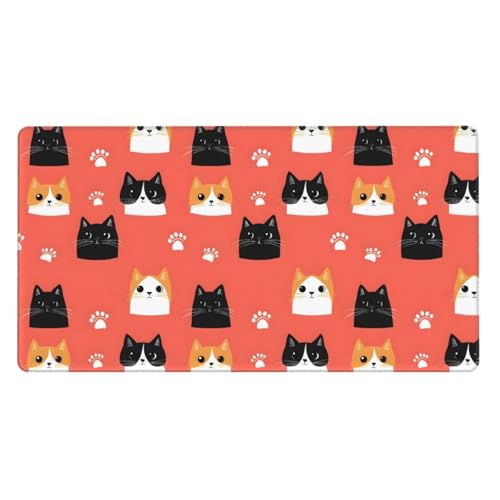 Grand tapis de souris de jeu tapis de souris pour ordinateur portable imprimé chats mignons