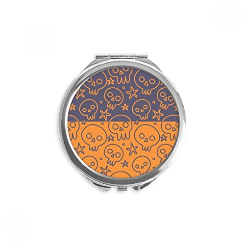 Espejo redondo de bolsillo DIYthinker con diseño de calavera de Halloween para maquillaje portátil