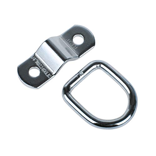 JCHL D-Ring Tie Downs Anchors Lashing Rings for Loads on Trailers Trucks RV Campers Vans ATV SUV Boats Motorcycles etc Vehicles Heavy Duty 2400 Pounds Capacity Tie Down Ring (10-Pack)