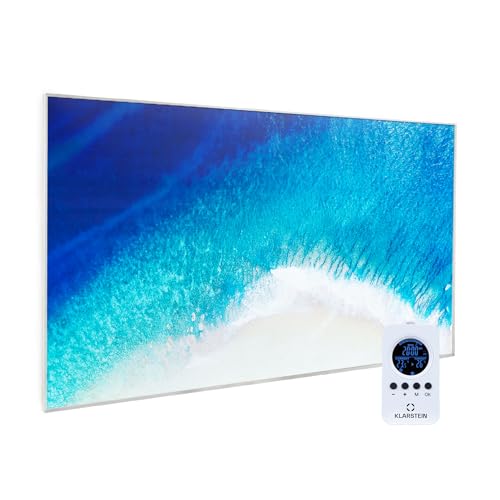 Klarstein Air Art Stufa Elettrica Basso Consumo, Termoconvettore Elettrico da Parete 600W, Termoarredo Design con Telecomando, Termosifone Elettrico a Muro, Pannello Radiante Infrarossi Senza CO2