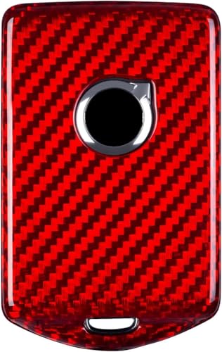 Coque de clé Volvo T-carbon rouge anti-choc et ultra légère en carbone véritable
