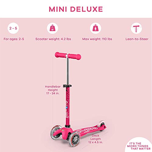 Micro Kickboard | Mini Kids Scooter for Ages 2-5 | Children up to 110 lbs | 3 Wheel Lean-to-Steer Design | Adjustable T Bar | Smooth Ride PU Wheels | Swiss Design - Thumbnail 7