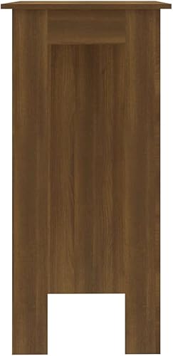 Miniatura 4 de Mesa de bar con estante de madera de ingeniería de roble marrón de 40.2 pulgadas, mesa de isla de cocina estrecha para espacios pequeños,