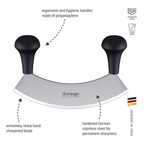 Foto von triangle 42 221 18 02 Wiegemesser 18 cm, einschneidig Made in Solingen/Germany professionelle Qualität Kräutermesser