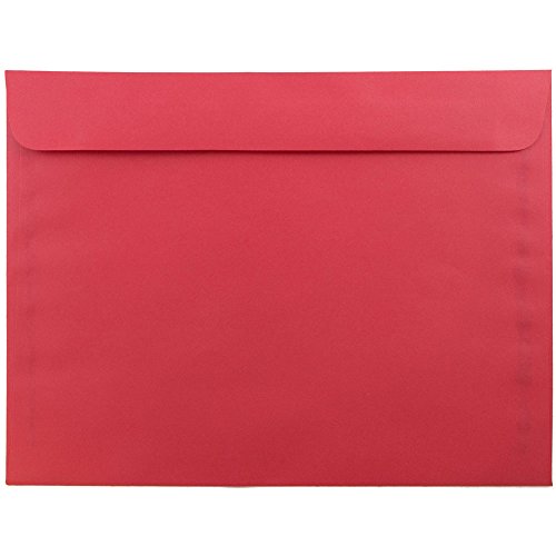 JAM PAPER 9 x 12 Booklet Colored Recycled Envelopes - Red Recycled - Bulk 250/Box
