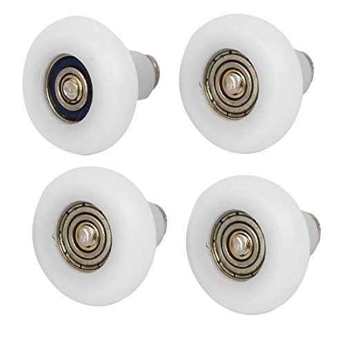 Aexit 23mm Dia Cabinet Hardware Plastic Wheel 4mm Threaded Hole Sliding Door Window Roller Drawer Slides Pulley 4pcs