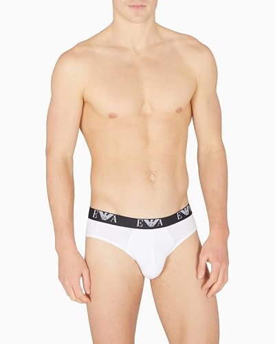 Emporio Armani Para Hombre. EM000258_AF14131 Set De Tres Slips De Punto EláStico Blanco (S), Homewear, AlgodóN, Elastano - 4