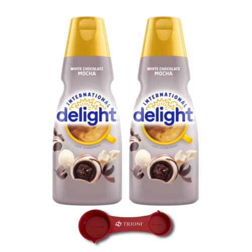 White Chocolate Mocha Bundle Contains Two (2) 32 Fl Oz Of International Delight Coffee Creamer Liquid, White Chocolate Mocha Coffee Creamer Along With A Custom Trioni Measuring Spoon! #TOP15
