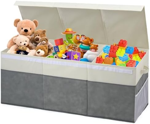 Amazon.com: FIIOEOY Extra Large Toy Box with Lids, Collapsible Toy ...