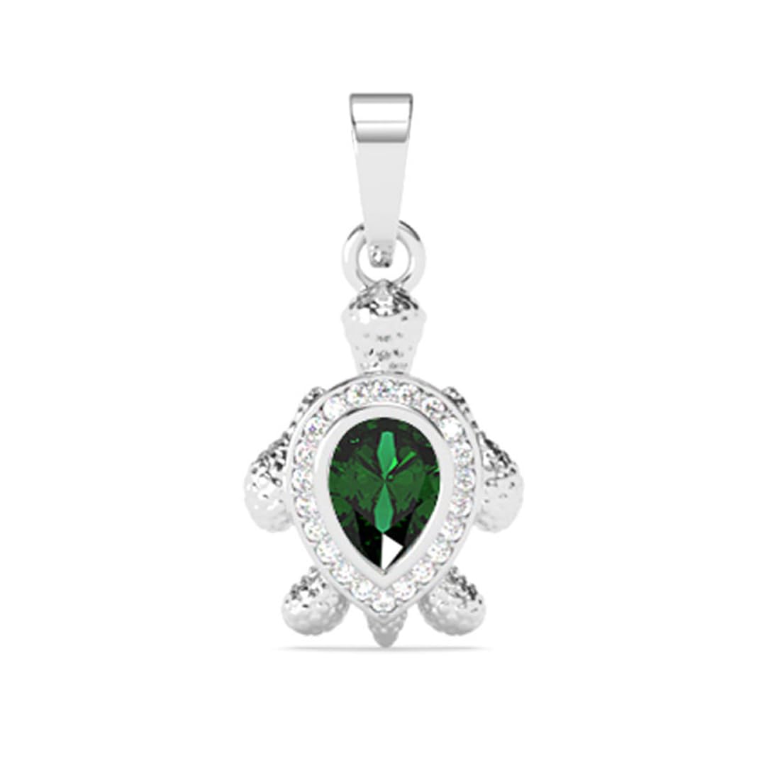 clara 925 Sterling Silver Lucky Tortoise Turtle Pendant Necklace for Men & Women | With or Without Chain | Religious, Platinum Plated. Swiss Zircon-picture-14