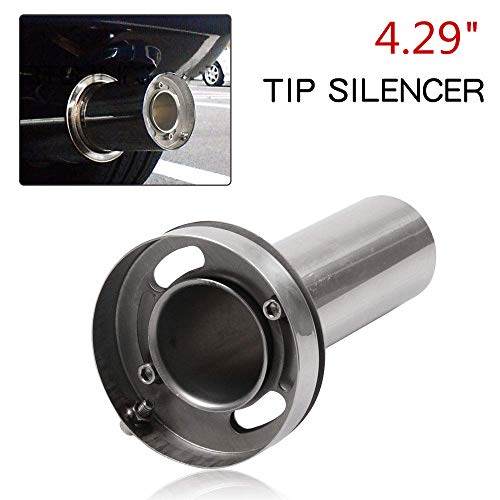 RYANSTAR Exhaust Muffler Adjustable Round Removable Silencer 4.29" Stainless Steel Fit for Acura Honda Ford