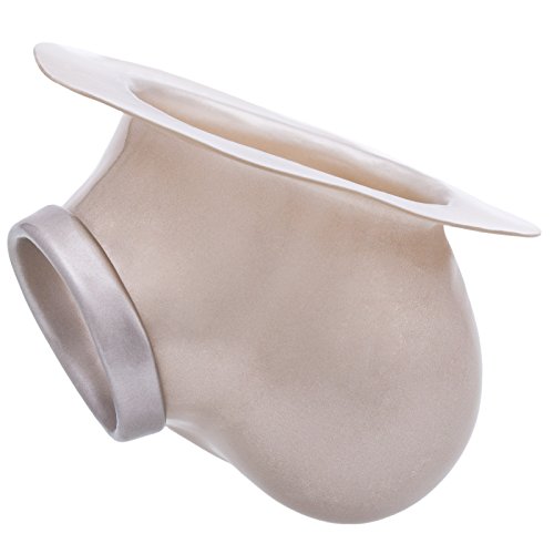 Funda para el pene de látex Ben plata con anillo de 3.5 cm y base de sujeción para ropa