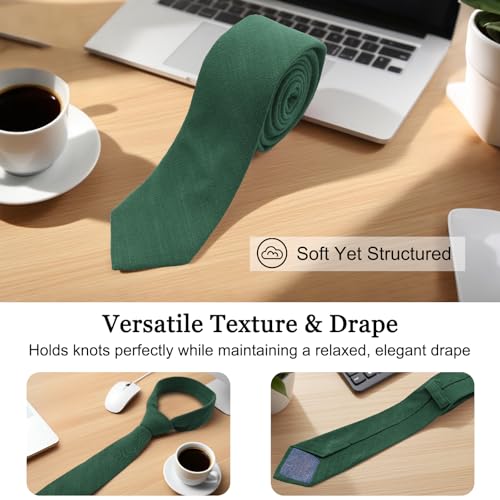 Image of Cotton Ties for Men Solid Color Skinny Tie Mens Necktie for Wedding Graduation Formal Dinner