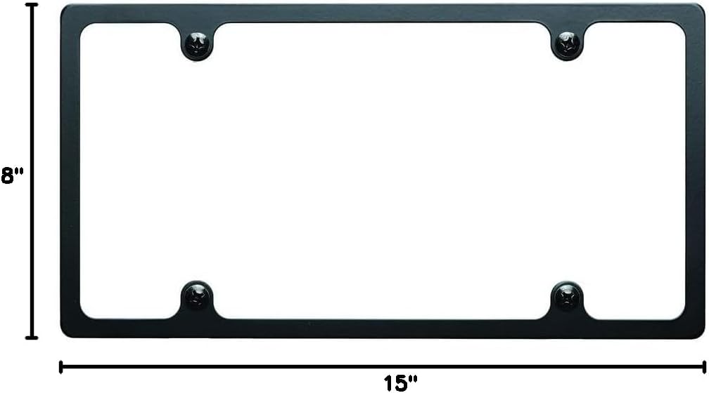 BILLET SPEC 55020 License Plate Frame Plain Slim Line, Black