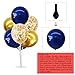 TONIFUL 4 Set Navy Blue Gold Balloon Centerpieces for Table,Balloons Stand Kit for Graduation Decorations 2026 Class of 2026 Party Decorations,New Year,Anniversary,Homecoming,Birthday Decoration