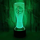 ❤ Creative 3D Design: Lampada da comodino innovativa per l'atmosfera artistica di moda progettata con una varietà di grafica 2D che fornisce un impatto visivo 3D. Effetti di luce unici e un'incredibile illusione visiva La lampada per la casa rende il tuo spazio più interessante.