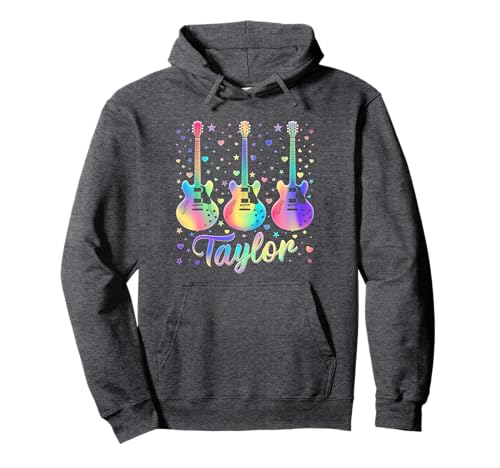 Girl Retro Taylor First Name Personalized Groovy Tie Dye Pullover Hoodie