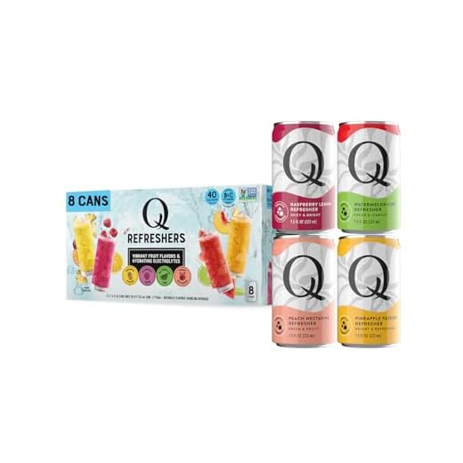 Q MIXERS Refreshers Sparkling Hydration Beverage Variety Pack (8PK) – 2 of Each Flavor: Pineapple Passion, Watermelon Lime, Raspberry Lemon & Peach Nectarine – Electrolytes + Vitamins, Mocktail & Cocktail Mixer - 7.5oz per Can