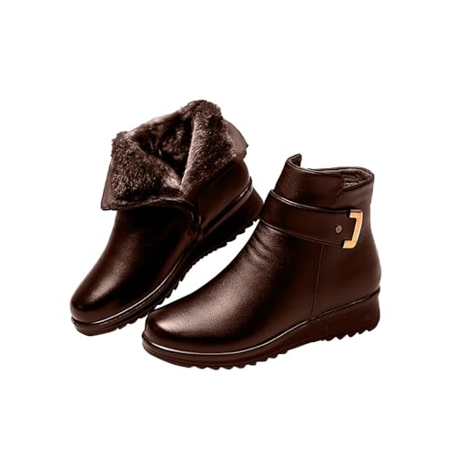Bottes pour femme avec talon et mollet mi-haut couleur marron taille 40