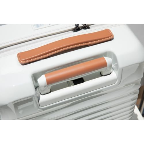 24" Luggage Lightweight Suitcase TSA Lock USB port Luggage Wheel lock Artificial leather Top handle Spinner Wheels CREAMY WHITE3