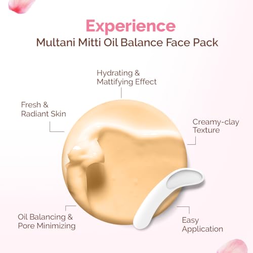 Image of Mamaearth Multani Mitti Oil Balance Face Pack with Multani Mitti & Bulgarian Rose for Normal to Oily Skin 200g | DIY-like Texture | Controls Oil & Acne | Clay Face Mask | Free From Harmful Chemicals