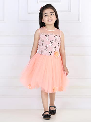 Image of Toy Balloon Kids Peach Knee Length Girls Dress