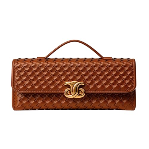 Image of JYG Woven Handbag for Women Fashion Evening Shoulder Bag PU Leather Handmade Clutch Purse Casual Crossbody Bags 2024