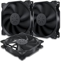 Ventilador 12 Cm Silencioso upHere 120mm Ventilador para ordenador - Ventilador de PC silencioso 3 Pack (Negro)12BK3-3