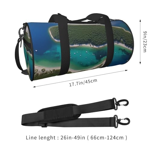Travel Duffle Bag Weekender Bags for Men Women with Shoe Compartment Large Capacity Weekender Overnight Bag Island Croatia Carry On Tote Bags Sport Gym Bag for Travel Yoga, Black, One Size2