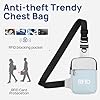 Sacoche Homme Bandouliere, Sac à BandoulièRe éTanche & Poche De Blocage Frid Pour Homme Et Femme, Sling Sac De Poitrine RandonnéE Petit TéLéPhone Portable Chest Crossbody Bag Pour Le Quotidien #1