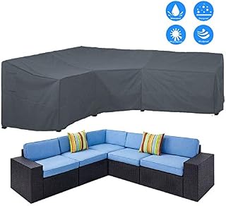 AKEfit Patio Furniture Cover Outdoor V-Shaped Sectional Sofa Cover Premium Waterproof Fabric Garden
