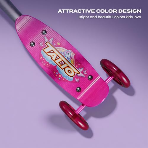 Image of TALIO Kids Kick Scooter for 2-5 Years Boys Girls, 3 Wheels with 4-Adjustable Heights, BIS Certified, Pink | Capacity 30kg (GK-105 /02)