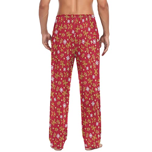 Christmas Winter Men's Pajama Pants Christmas Gingerbread Family Snow Super Soft Lounge Pajama Bottoms with Pockets2