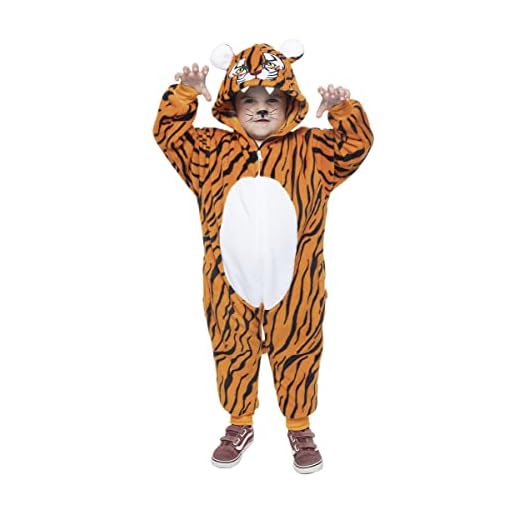 Rubies Disfraz Tigre para niños y niñas, Unisex, Mono con capucha de cabeza de tigre y cola, Original, Ideal para halloween, navidad, carnaval y cumpleaños.