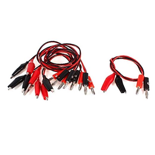 New Lon0167 5 st Dual Alligator Clip to Banana Connector Probe Cable Test LÄD 55cm 22" Long(5 Stücke Dual Alligator Clip zu Bananenstecker Sonde Kabel Messleitung 55 cm 22' 'Lan_g
