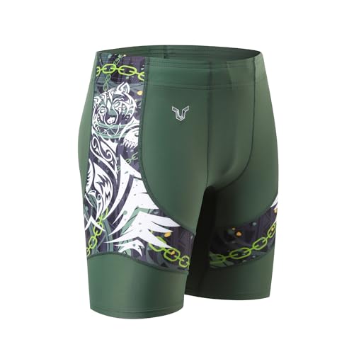 HUGE SPORTS Mens Rash Guard Swim Shorts Compression