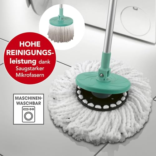 CLEANmaxx Power-Wischmopp mit Zwei-Kammer-Filtersystem | Designed in Deutschland - Schmutzwasser wird gefiltert, leichtes Auswringen für streifenfreie Sauberkeit | Ideal für Laminat, Parkett & Fliesen – Bild 6