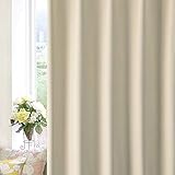 満天カーテン カーテン 遮光 1級 北欧 おしゃれ 4枚セット 【1級 遮光カーテン 2枚 レースカーテン ストライプ 2枚 合計4枚セット】 遮光カーテン 断熱 形状記憶加工 洗濯機OK リサSET-アイボリー 幅100cm 丈178cm (レース丈は-2cm)