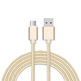 micro USBケーブル マイクロUSB Android用 充電ケーブル スマホケーブル Android 充電器 Xperia Nexus Galaxy AQUOS Android 多機種対応 USB micro ケーブル 長さ0.25m 0.5m 1m 1.5m ナイロン編み（0.5m, ゴールド）