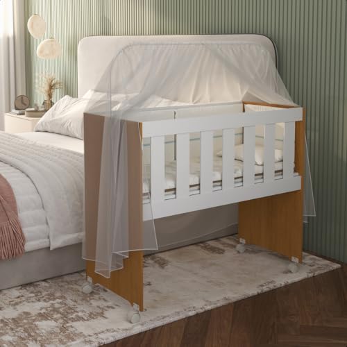 Berço Com Colchão E Suporte Mosquiteiro Moisés Com Rodas Multifun...