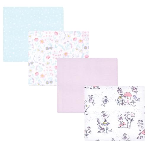 Image of Hudson Baby Unisex Baby Cotton Flannel Receiving Blankets, Garden Fairies, One Size