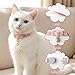 ECNHIVE Breakaway Cat Collar with Pearl Pendant Bowtie, Adjustable Cute Pink Kitten Collars Safety Buckle Fancy Cat Collar for Female Girl Cat