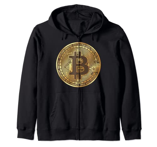 Maglietta Golden Bitcoin Crypto Currency Investor Felpa con Cappuccio