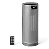 Amazon Basics Elektrische Heizung, tragbarer Keramik-Heizlüfter, 70° Oszillation, 1800W, 40cm, Grau